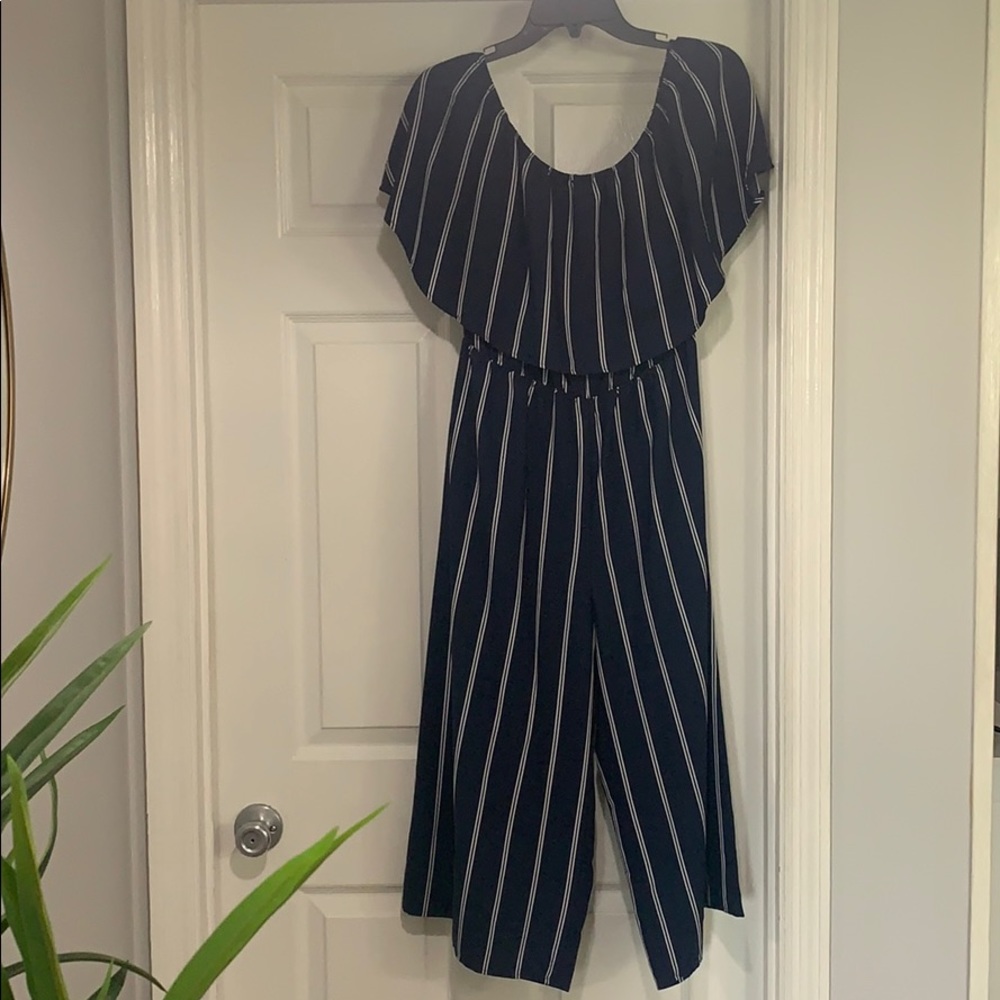 Navy Striped Jumpsuit